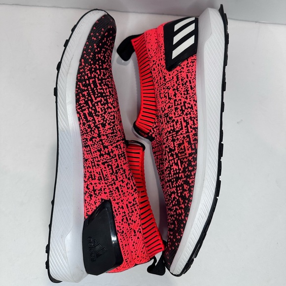 Adidas Neon Orange and Black Knit Slip-Ons - Picture 6 of 7